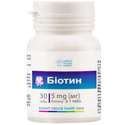 Біотин таблетки по 5 мг контейнер 30 шт